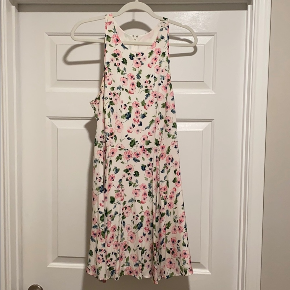White Floral Design Dress